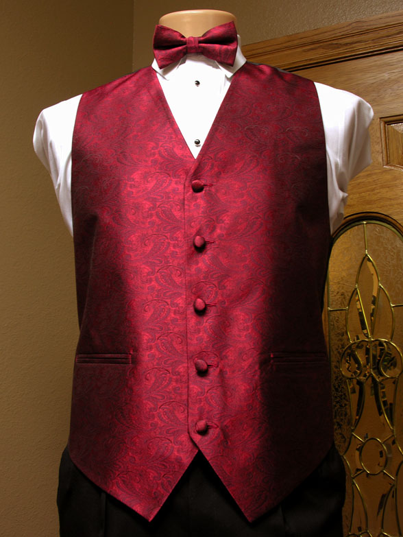 Pink Matte Satin Full Back Vest Bow Tie Steampunk Tuxedo Wedding Prom Groom 