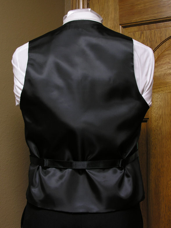 Vest Black Matte Satin Full Back Bow Tie Steampunk Tuxedo Wedding Groom Prom 