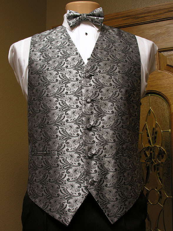 Vest Black Matte Satin Full Back Neck Tie Steampunk Tuxedo Wedding Groom Prom 