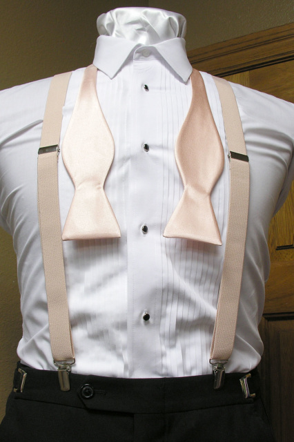Peach Tuxedo Shirt and Bow-Tie Set 