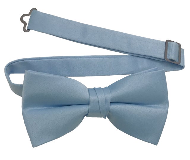 Mens Turquoise Blue Clip On Cotton Bow Tie by amy2004marie 