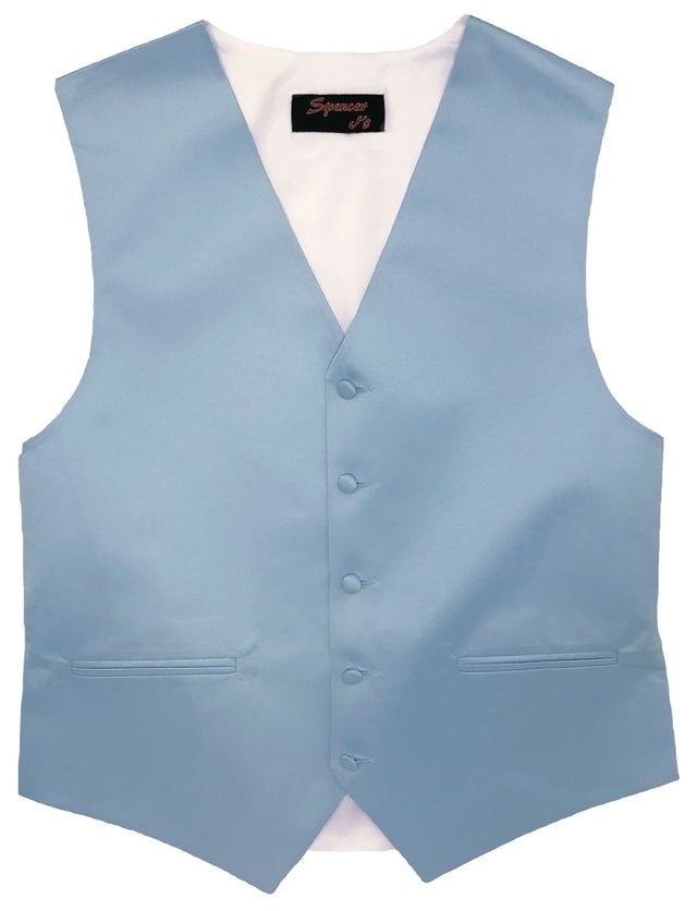 Dusty Blue ​Vest Men's Satin Vest With Adjustable Back Spencer J's  Signature Collection