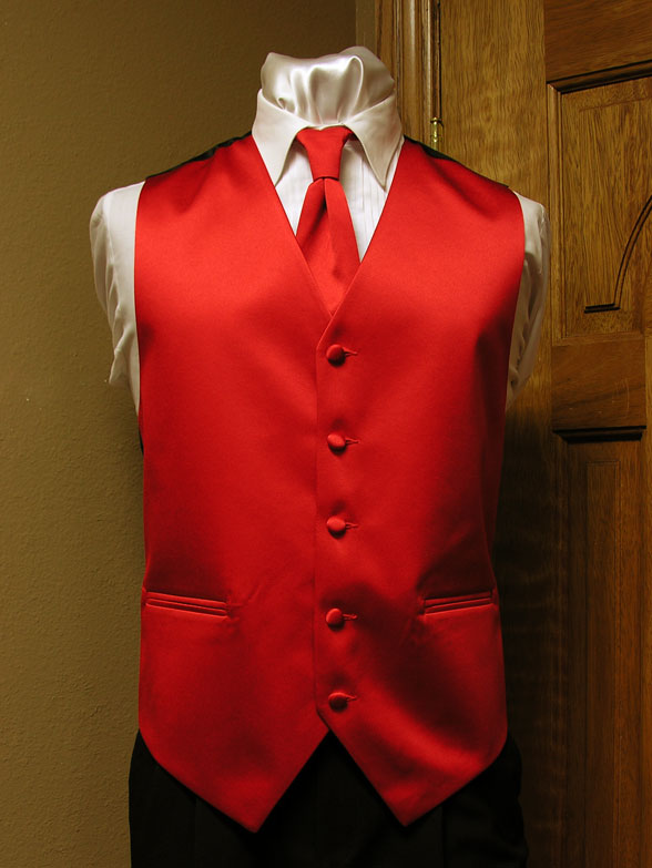 Red Vest Men's Satin Vest With Adjustable Back Spencer J's Signature ...