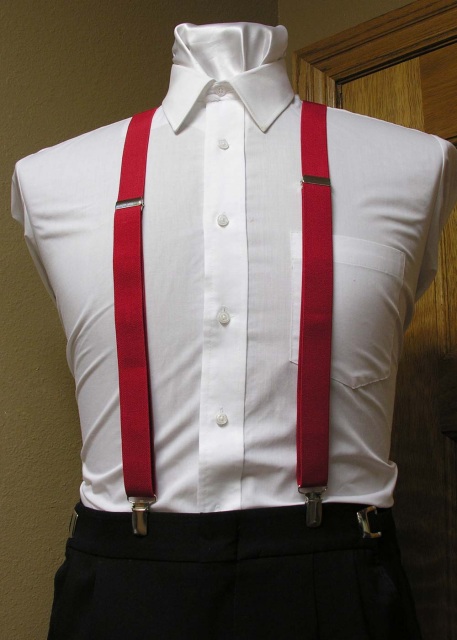 Red Men's Suspender 1-Inch X Back Spencer J's Collection