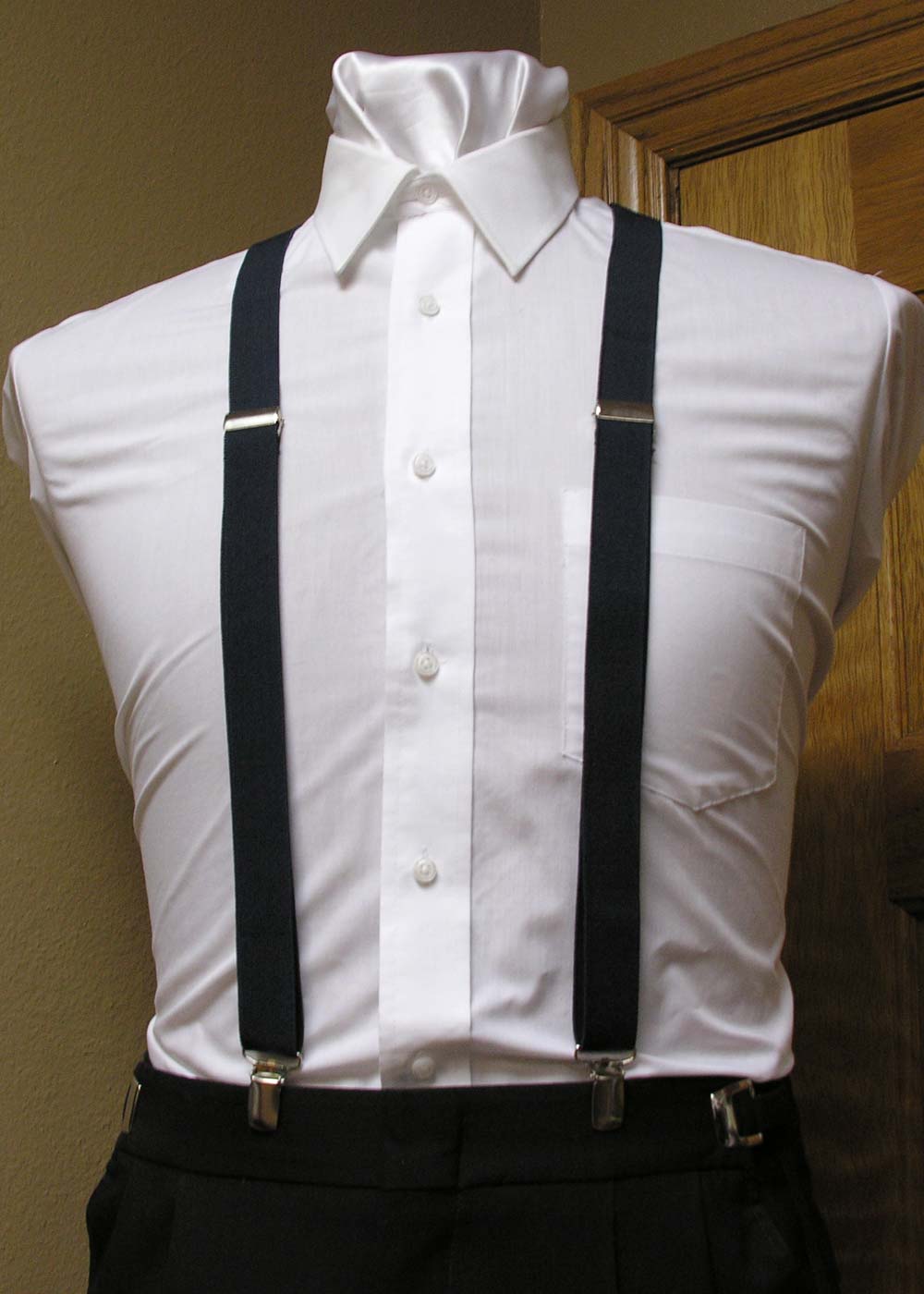 Navy Men's Suspender 1-Inch X Back Spencer J's Collection
