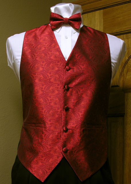 Red Paisley Vest Men's Satin Vest With Adjustable Back Spencer J's ...