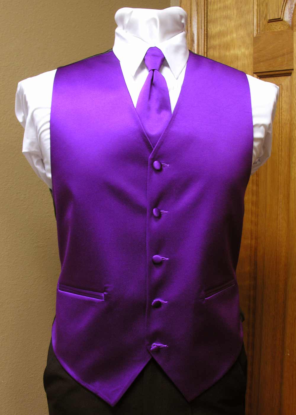 Violet Vest Men's Satin Vest With Adjustable Back Spencer J's Signature ...