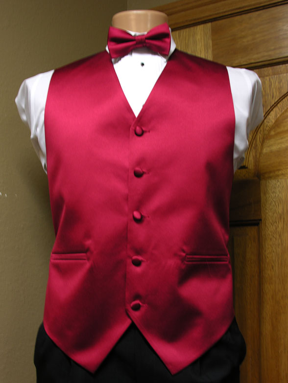 Apple Red Vest Men's Satin Vest With Adjustable Back Spencer J's ...